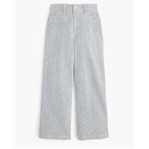 J. Crew Striped patch pocket wide leg cropped pant